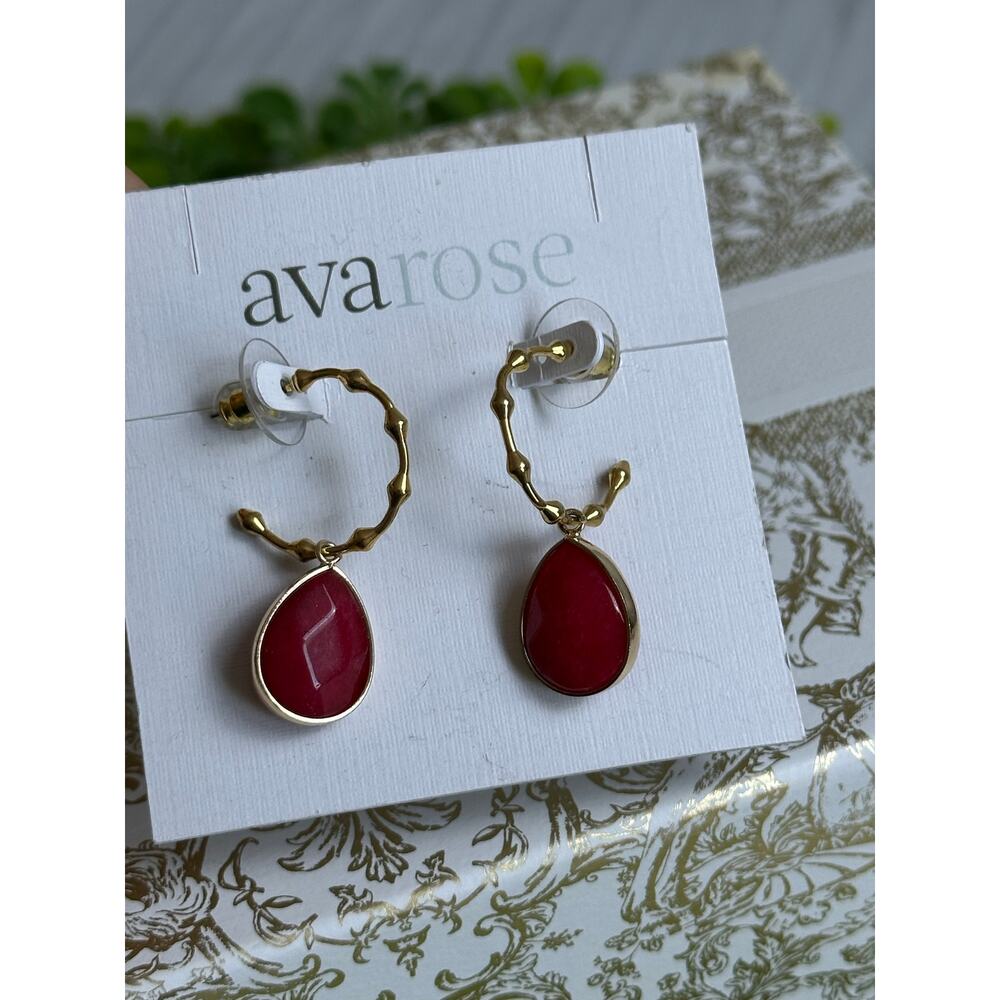 BOGO FREE AVA ROSE NEW STONE EARRINGS HOOPS